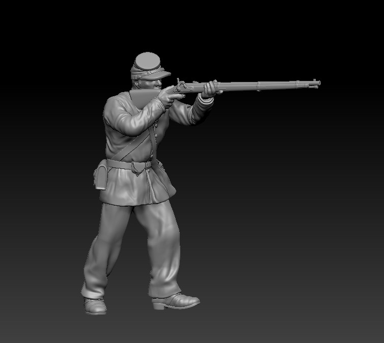 Union civil war soldier firing behind wall v1