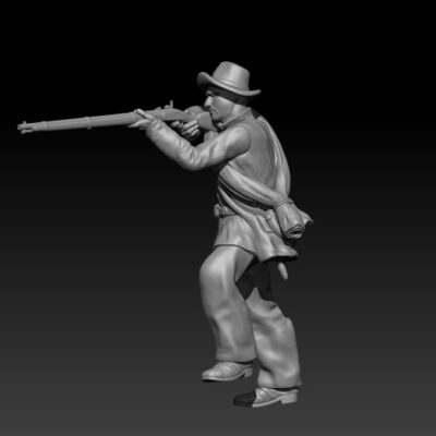 Confederate civil war soldier firing behind wall v2 foot up