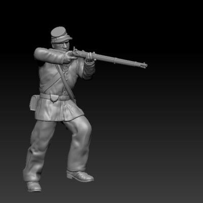 Union civil war soldier firing behind wall v2 foot up