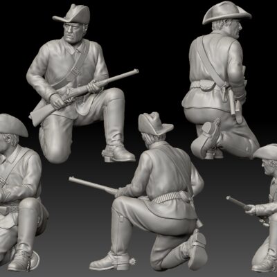 Dismounted 7th Cavalry kneeling waiting