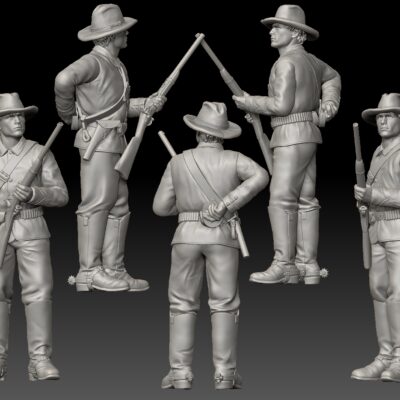 Dismounted 7th Cavalry reaching for shells