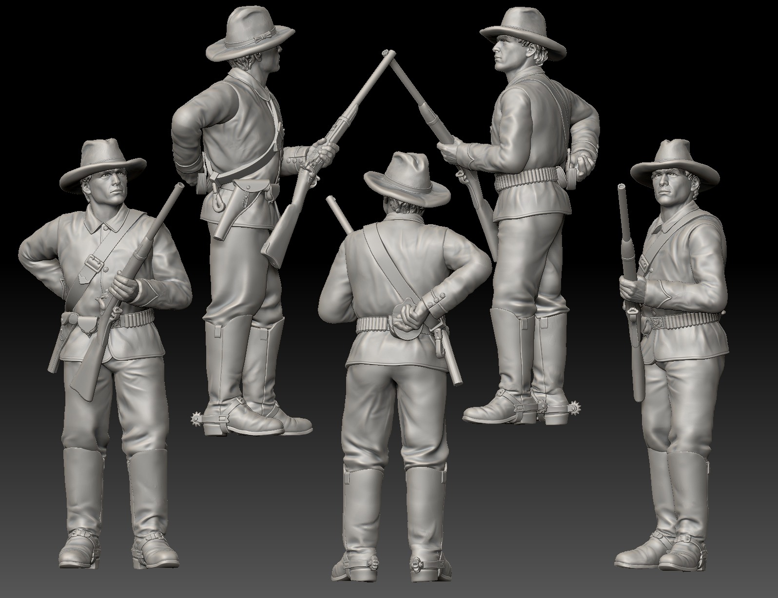 Dismounted 7th Cavalry reaching for shells - Image 2