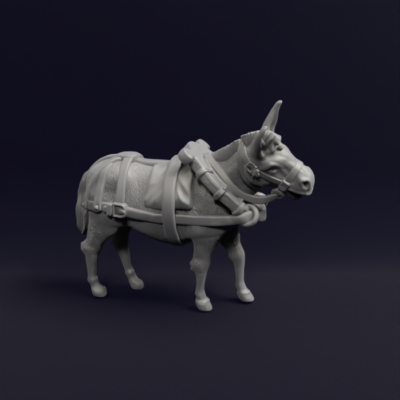 French Limber and Wagon donkey