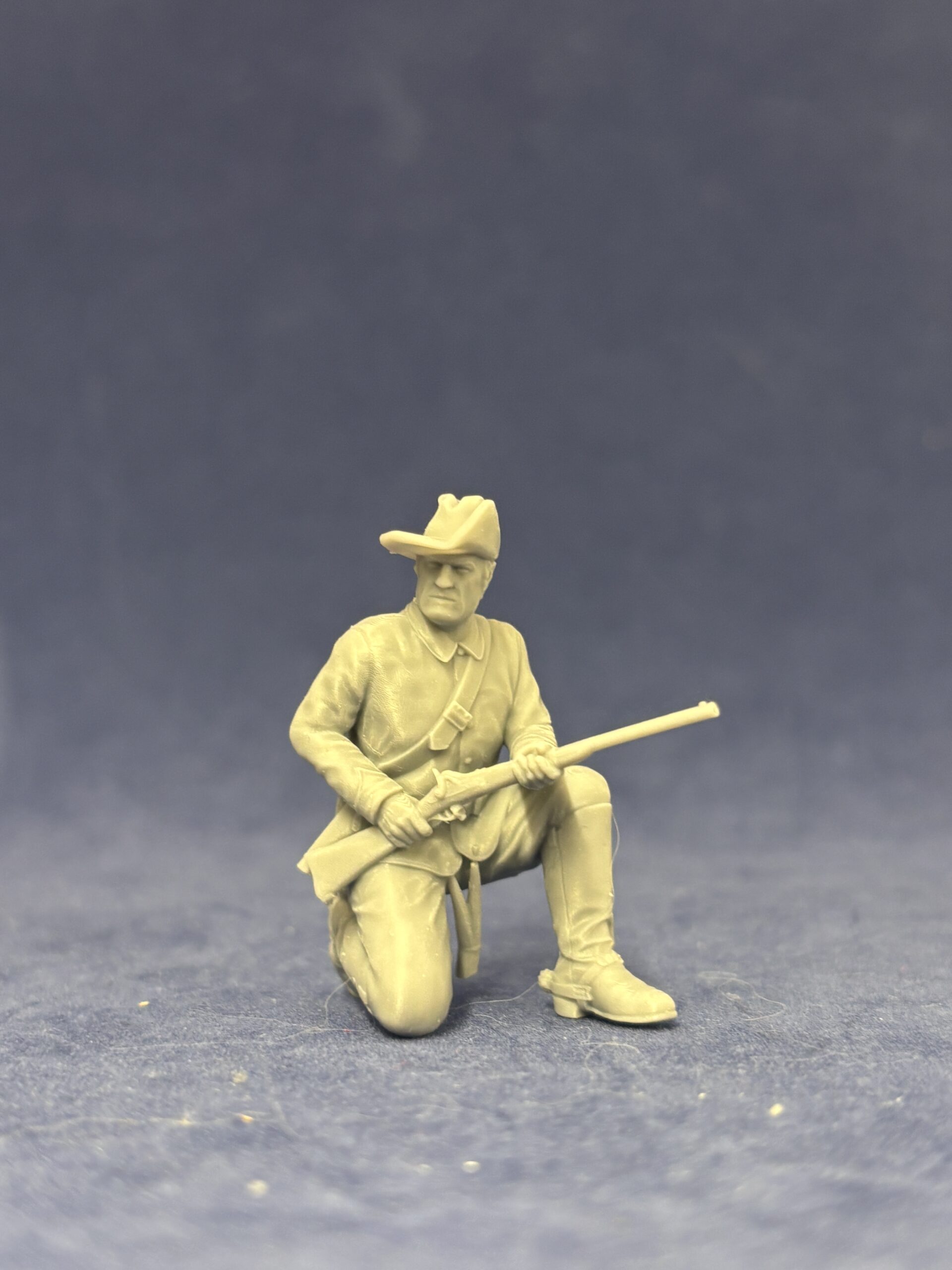 Dismounted 7th Cavalry kneeling and waiting
