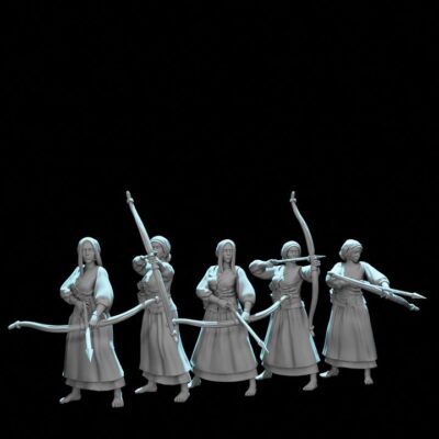 Medieval Female Archers 5 Figure Set
