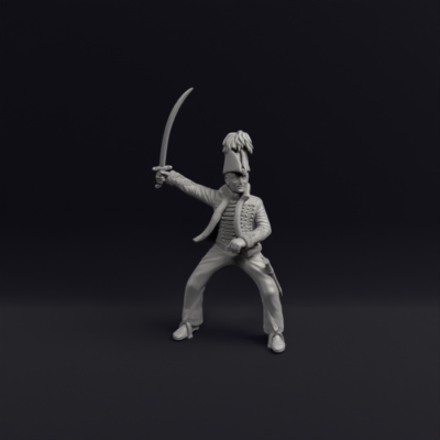 Prince of Orange William II waiving sword