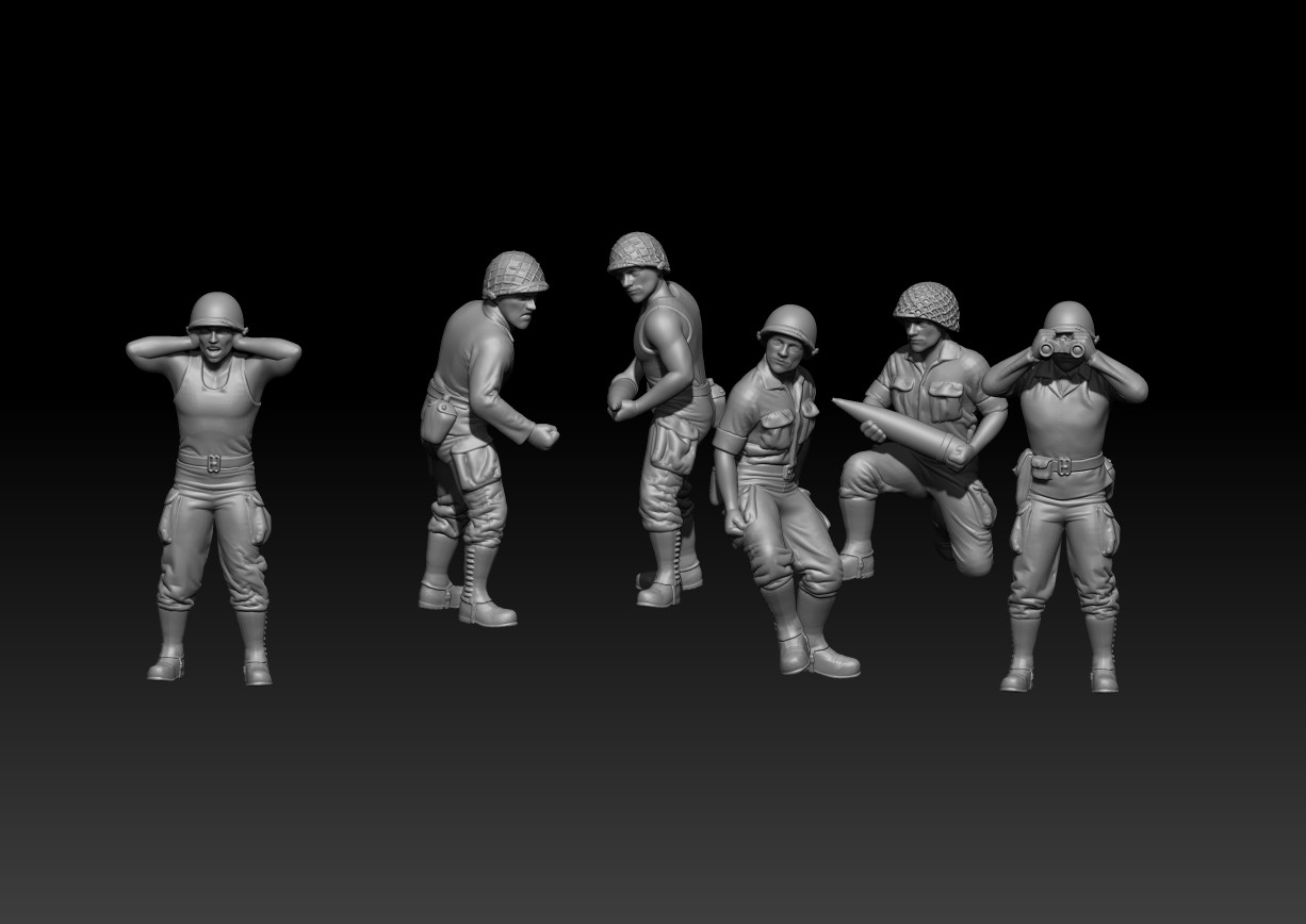 WW2 US 105mm Howitzer crew