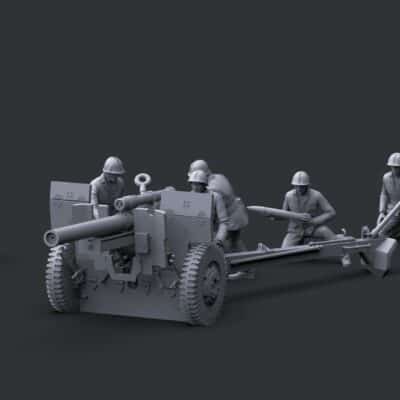 US Marine Howitzer 105mm and Artillery Crew