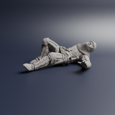14th century injured soldier in pain
