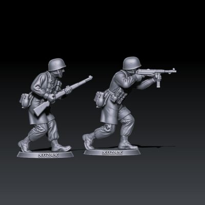 WW2 German paratroopers advancing