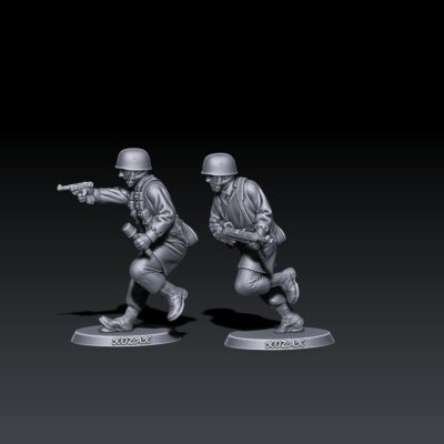 WW2 german paratroopers running set