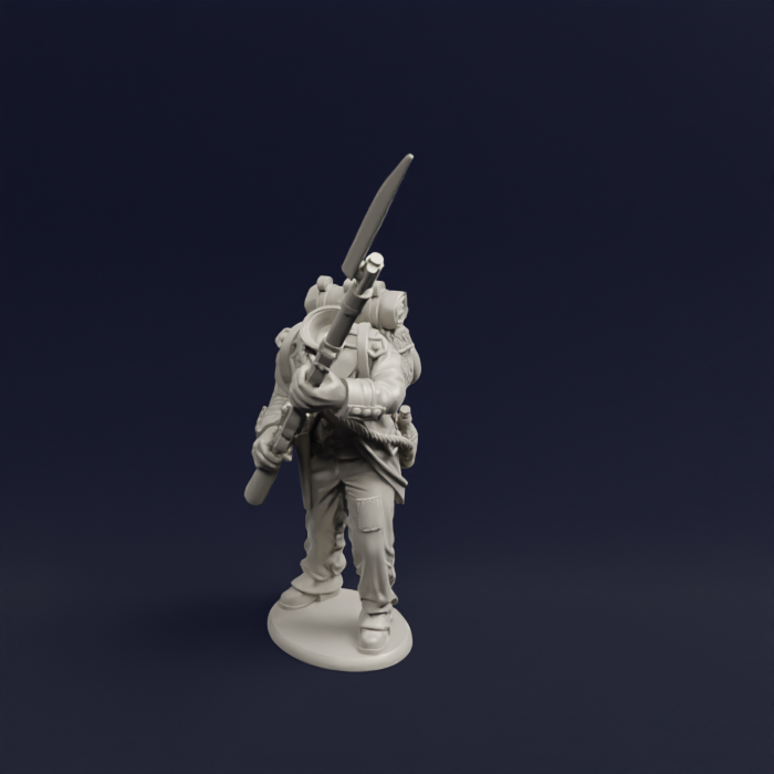 1804 1807 Napoleonic French Fusilier Advancing High Porte 01