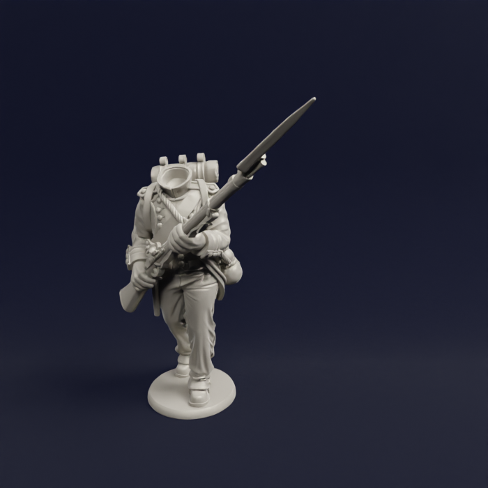 1804 1807 Napoleonic French Fusilier Advancing High Porte 06