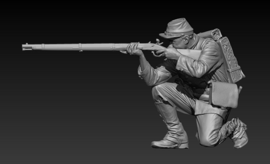 Berdan’s sharpshooter kneeling aiming