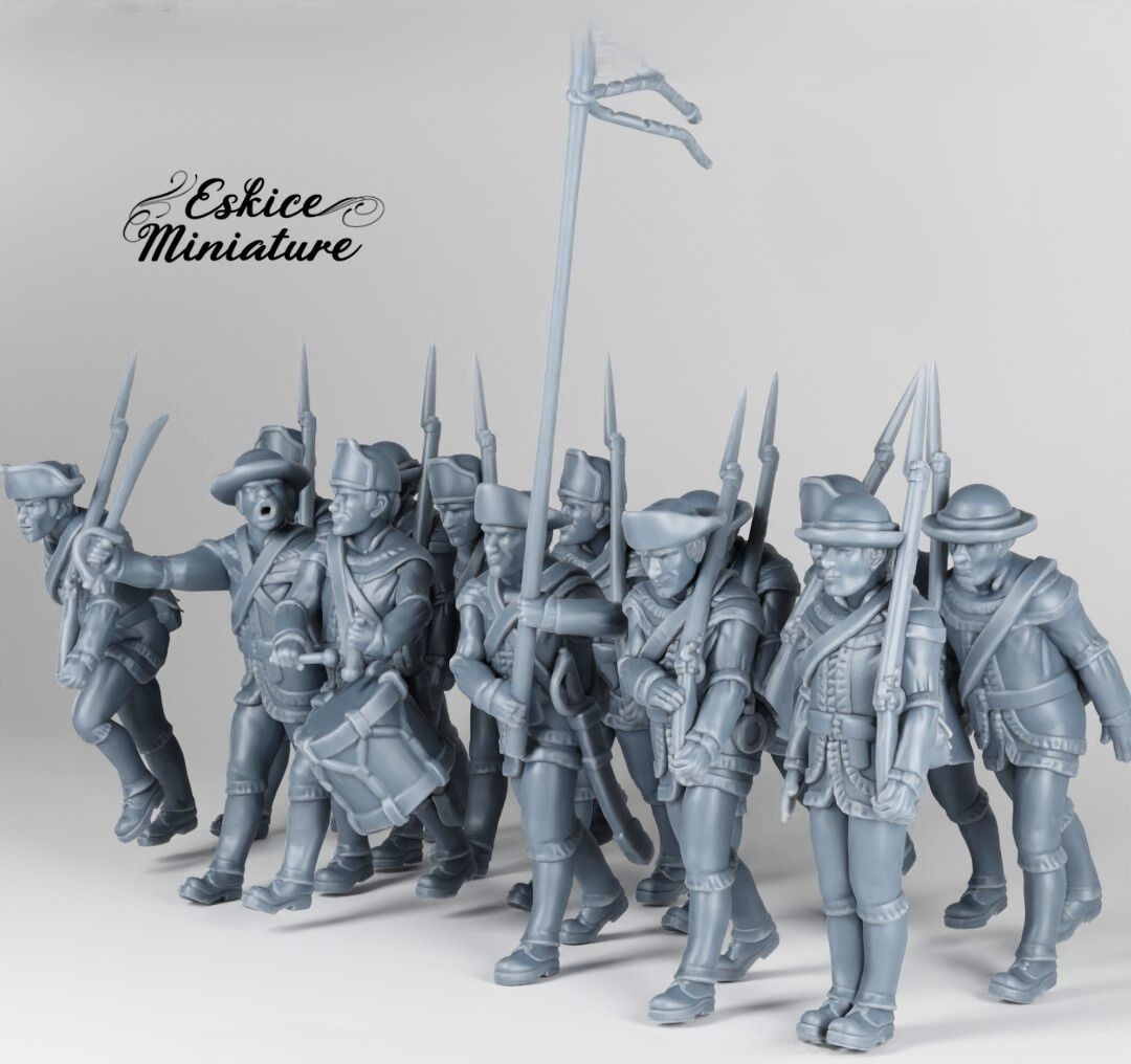 Walking infantry with hunters suit for American Revolutionary War