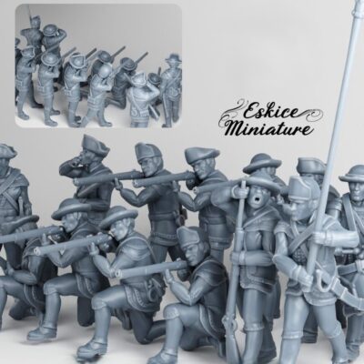 Firing infantry with hunters suit for American Revolutionary War
