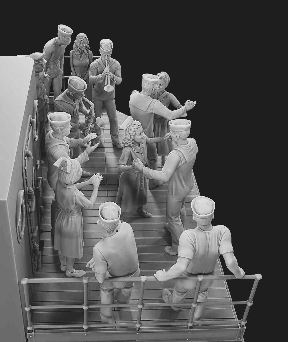 Pearl Harbor before the attack, dance scene on deck - WW2