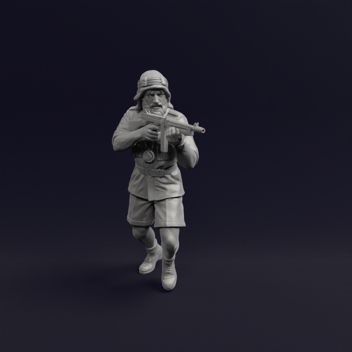 British SAS rifleman commando walking with Thompson - WW2 North Africa