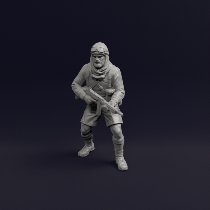 British SAS rifleman commando standing with Thompson - WW2 North Africa