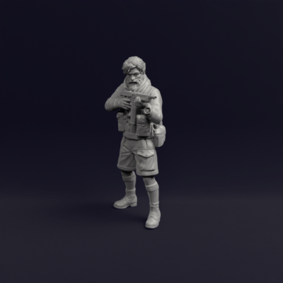 British SAS rifleman commando threatning with Thompson - WW2 North Africa
