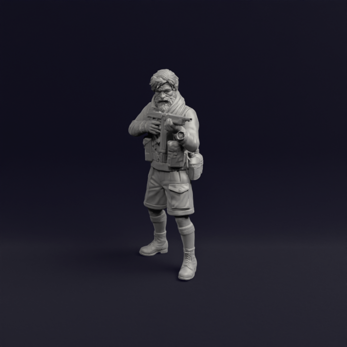 British SAS rifleman commando threatning with Thompson - WW2 North Africa