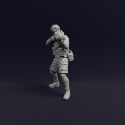 British SAS rifleman commando aiming - WW2 North Africa