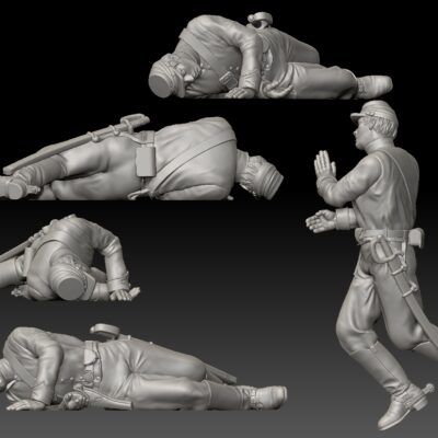 Civil war Cavalry injured on ground
