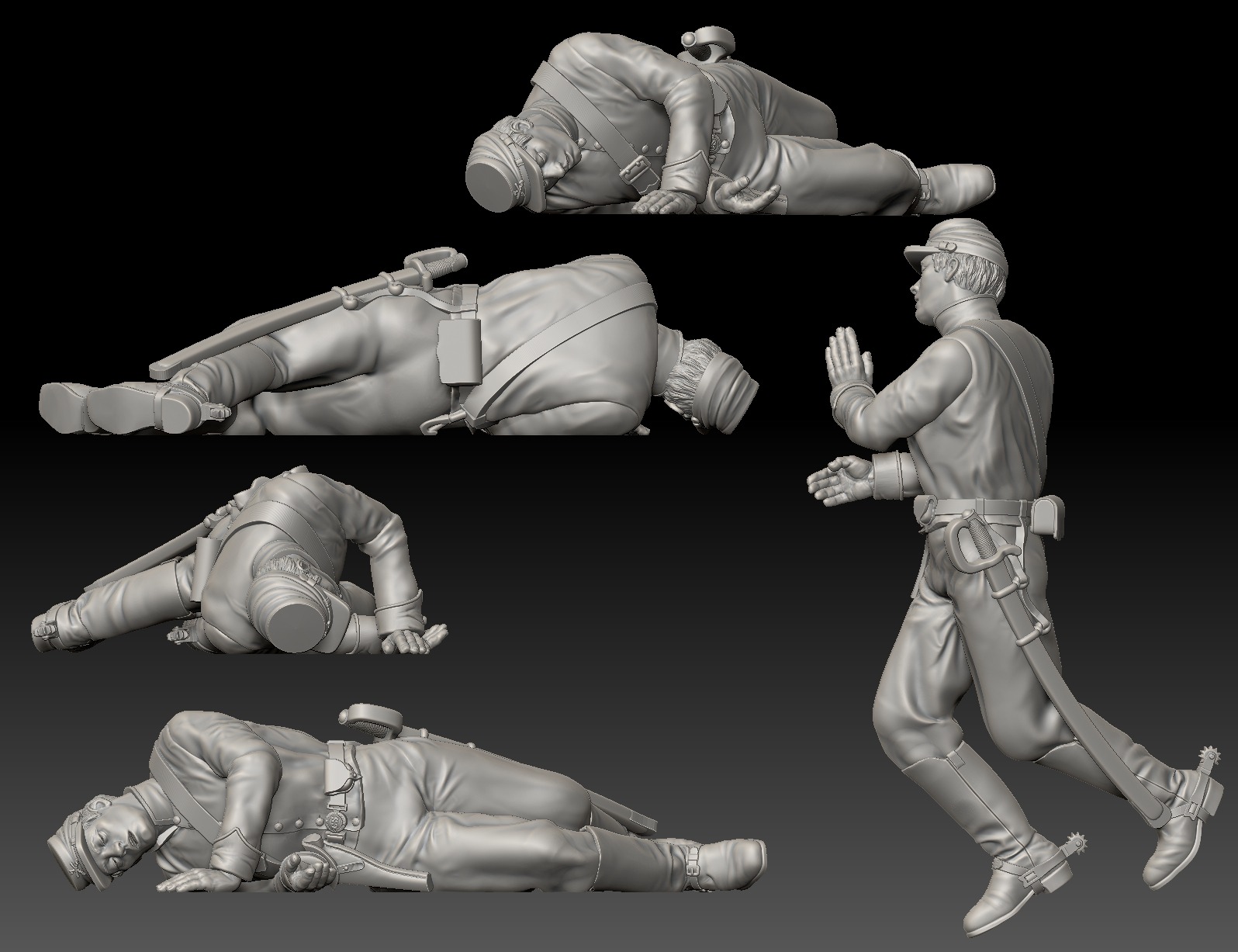 Civil war Cavalry injured on ground - Image 2