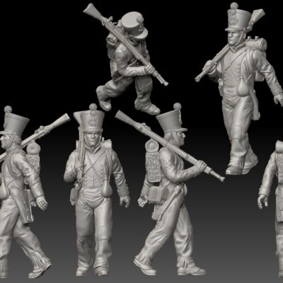 1st Legere French Chasseurs 1815 - walking