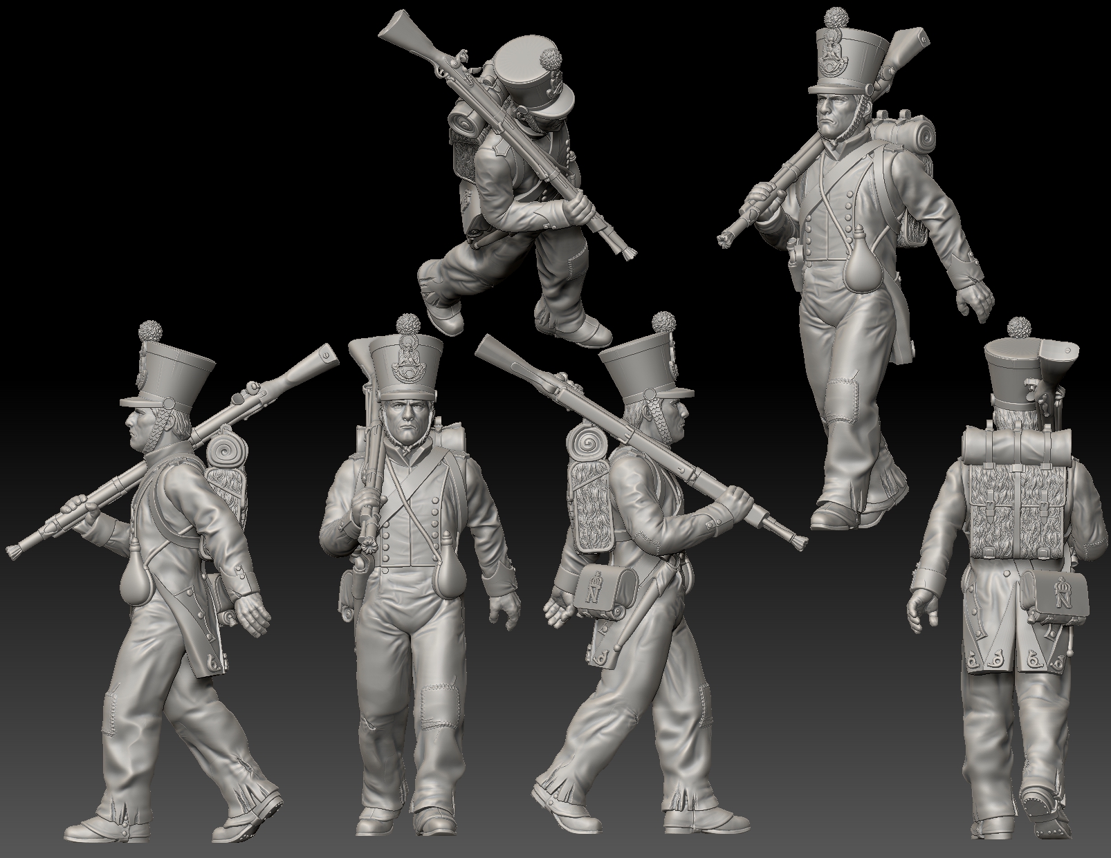 1st Legere French Chasseurs 1815 - walking
