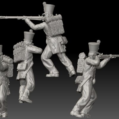 1st Legere French Chasseurs 1815 - leaning shooting