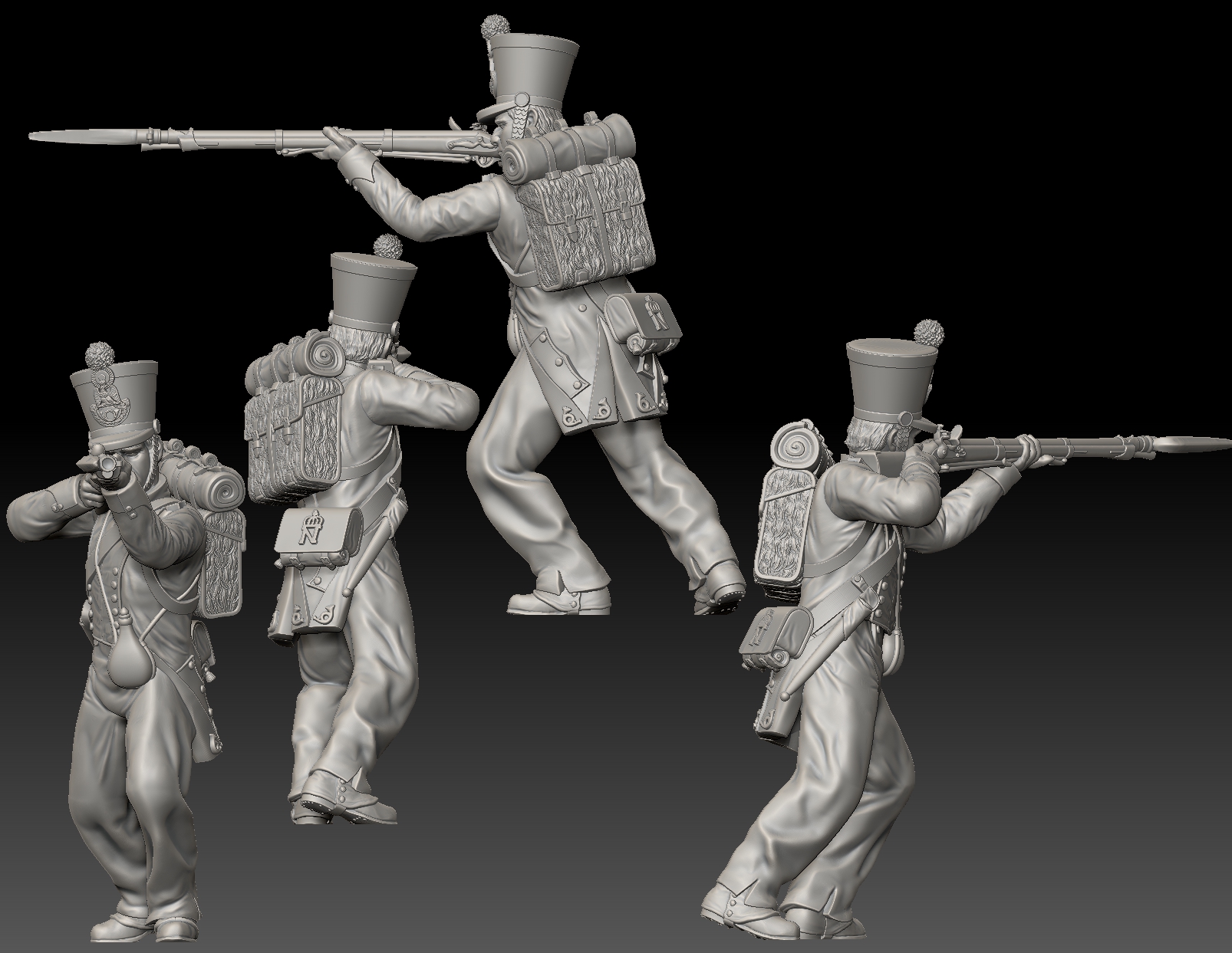1st Legere French Chasseurs 1815 - leaning shooting