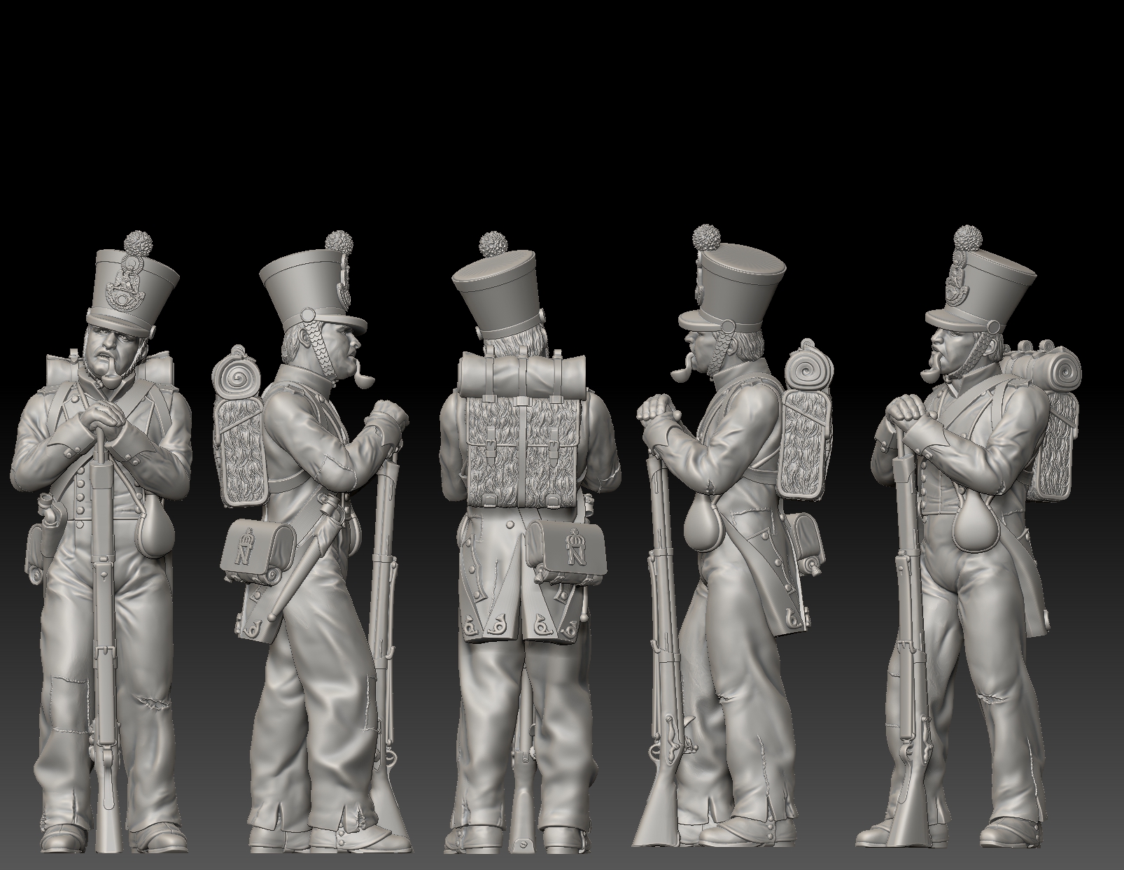 1st Legere French Chasseurs 1815 - resting with pipe
