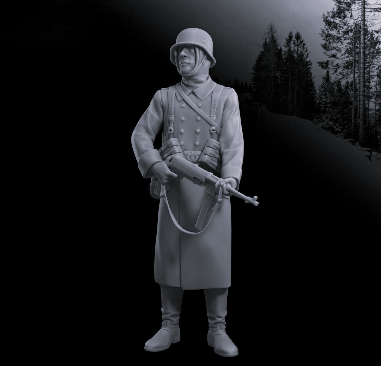 Winter German Soilder at Battle of the Bulge v2 - WW2