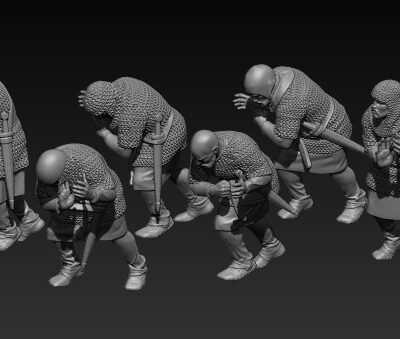 Medieval battering ram crew