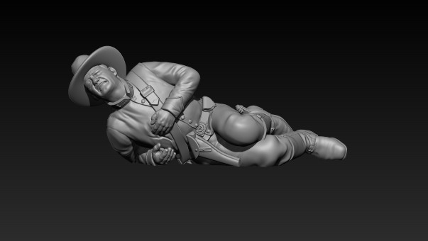 Civil war Cavalry soldier injured in agony, no sword