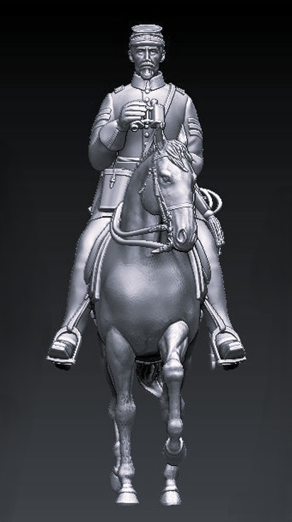 Civil War Cavalry Union Officer on Horse