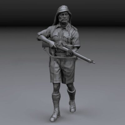 WW2 British SAS soldier walking - North Africa