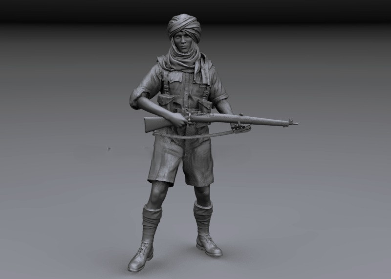 WW2 British SAS soldier standing - North Africa