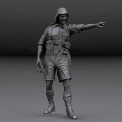 WW2 British SAS soldier shouting - North Africa