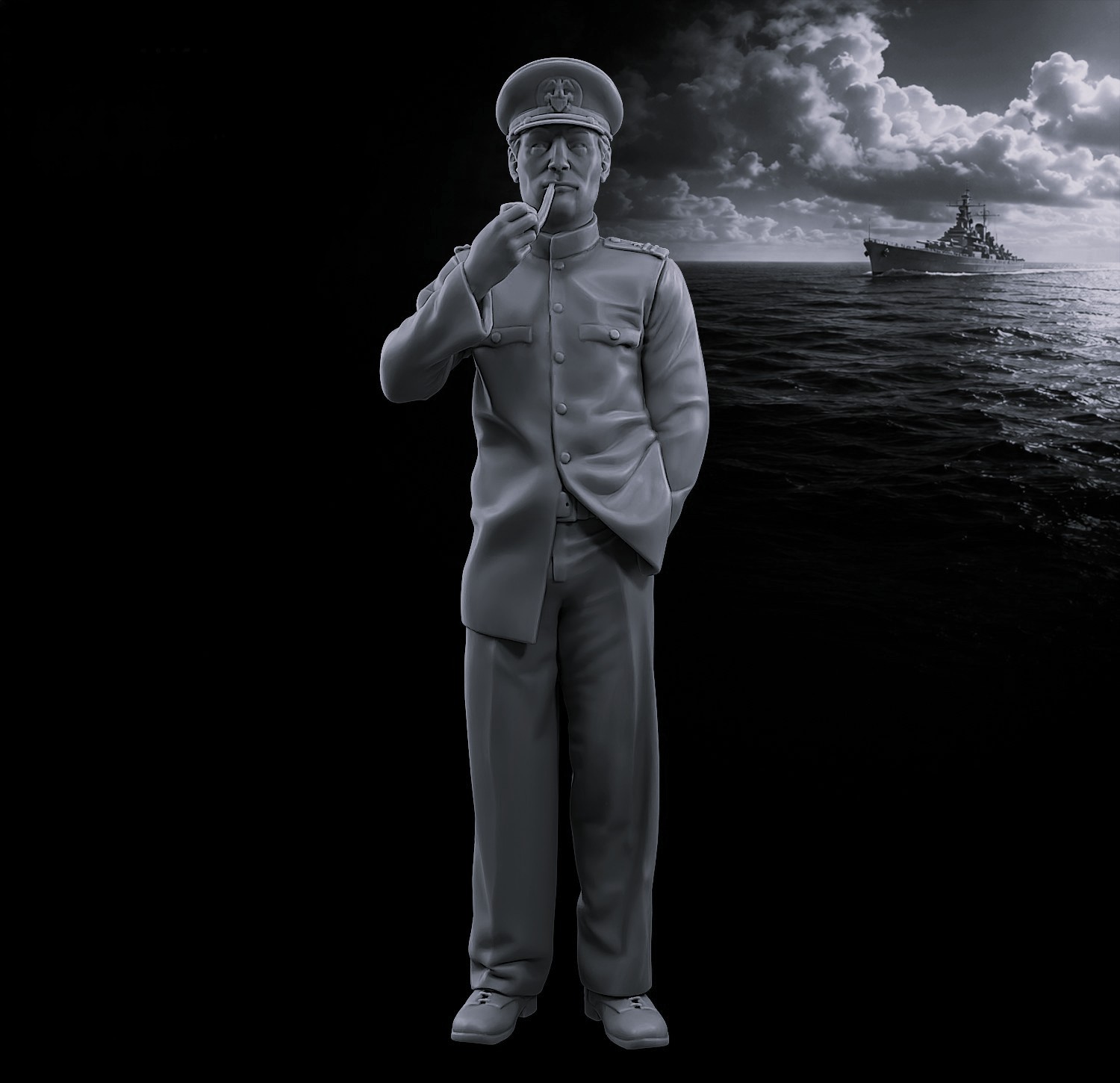 WW2 American Navy Officer standing