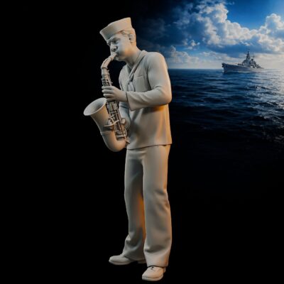 WW2 American Sailor Playing Saxophone