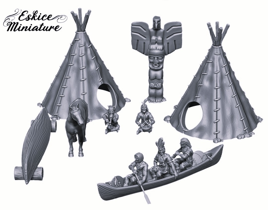 Camp of Native Americans Set
