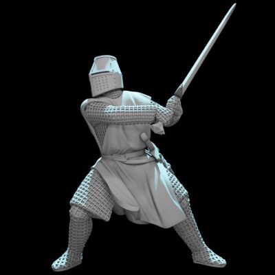 Medieval Knight Swinging Greatsword - Power Stance