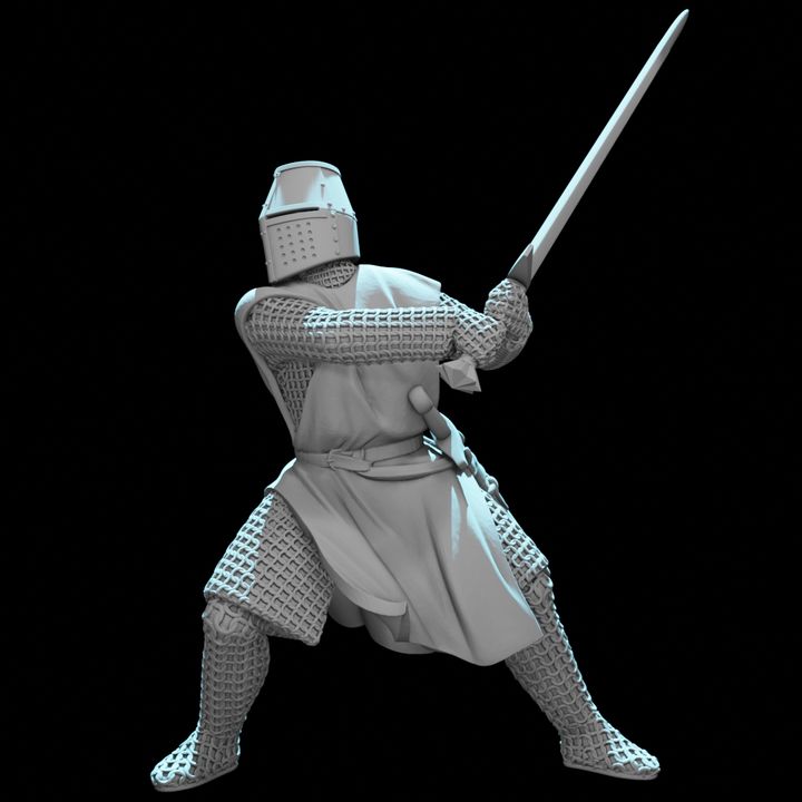 Medieval Knight Swinging Greatsword - Power Stance