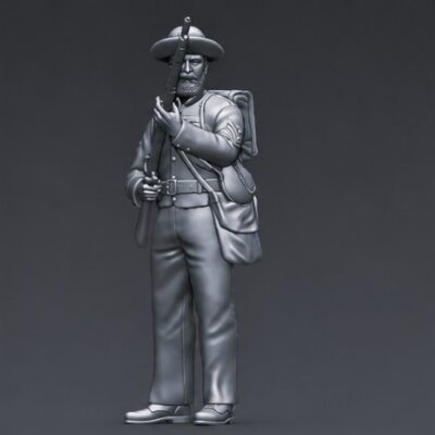 Confederate First Sergeant With Backpack Standing