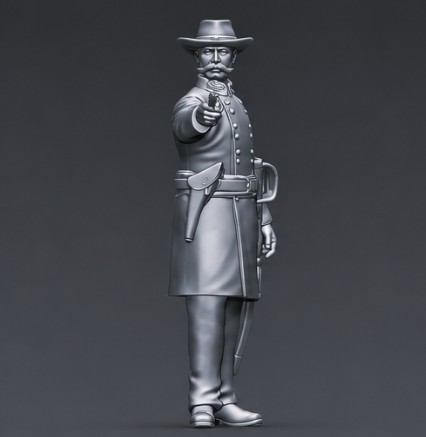 Confederate Officer Attacking