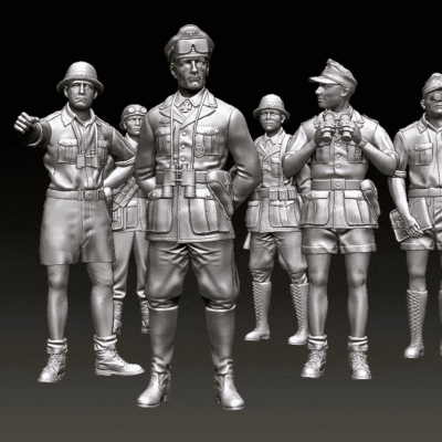 General Rommel and german officers, North Africa - WW2 set