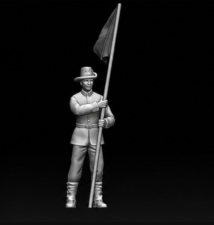 Iron Brigade Soldier Holding Flag