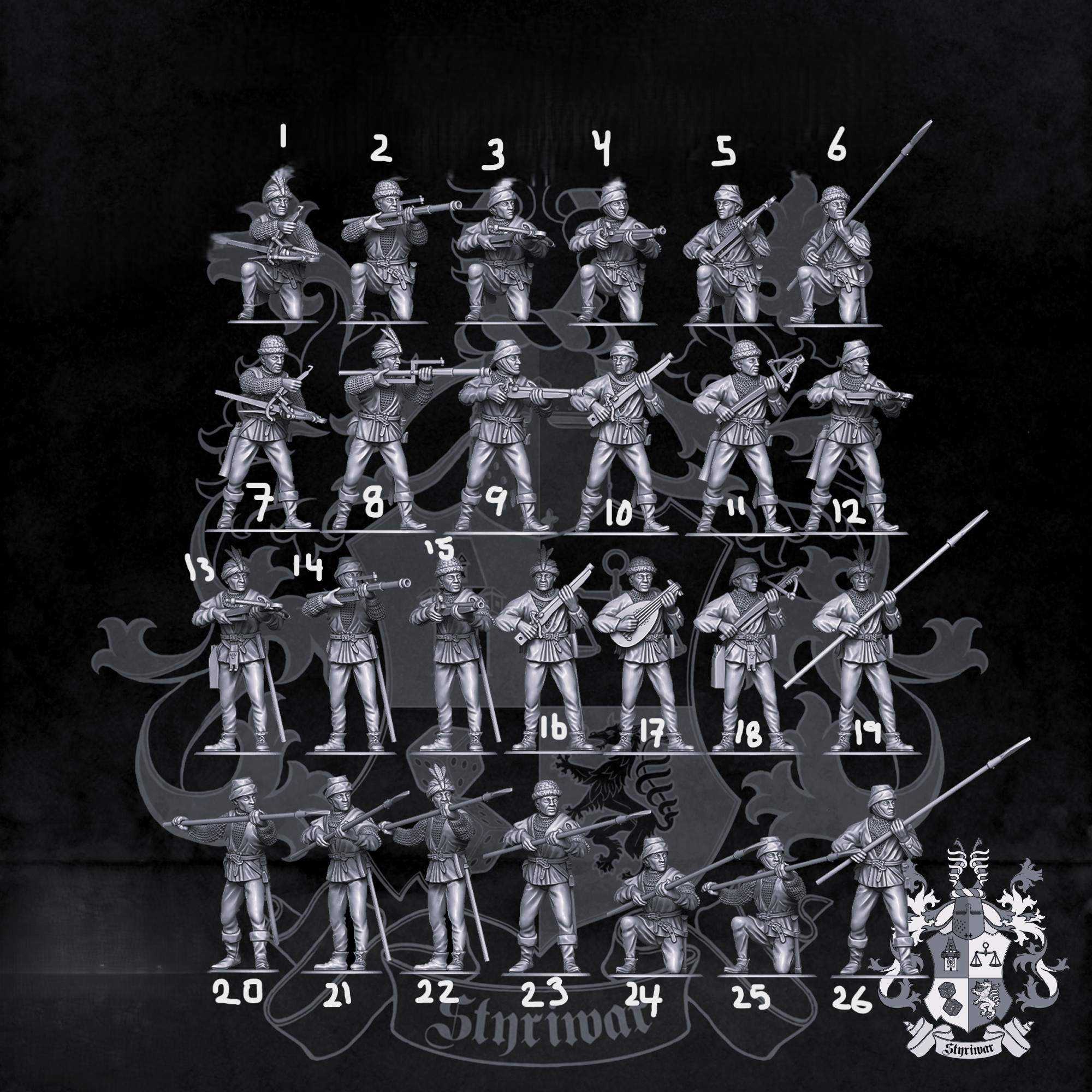 Late Medieval Swiss German Mercenary Missile Troops v18